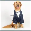 Forniture per abbigliamento per cani Pet Home Garden Large Stripes Big Coat Bowknot Tuxedo Jacket Abito da sposa Abbigliamento per Samoiedo Husky Costume Drop Deli