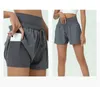 LU-9017 Womens Yoga Outfits High Waist Exercise Trainer Fitness Wear Shorts Short Pants Girls Running Elastic Pants Sportswear Prevent Wardrobe