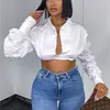 Articat Sexy Puff Sleeve Short T Shirt Women Fashion Slim Crop Top Female White Casual Party Club Women Streetwear Top 220407