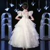 Prinses bloemenmeisje jurken baljurken peuter optocht jurken applices verjaardagsfeestjurken voor meisjes bruiloft