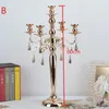 حاملي الشموع PCS / Lot Gold Candelabras 5-Arms Candelabrum Metal Wedding Wedding for Home DecorationCandle