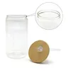 12oz 16oz 20oz 25oz rak tom sublimering frostat klart transparent kaffeglas mugg koppar tumblers med bambu lock och halm