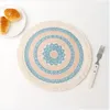 33cm Bohemian Mandala Cotton Rope Woven Placemats Macrame Tassels Table Mats Insulation Pads Coffee Cup Coaster Farmhouse Decor Props