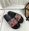 Designer homens mulheres chinelos slippers slides sandal luxo plana flores de morango sapatos praia outdoor flor flip flops tamanho 35-46