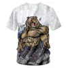 Man Brand Ubrania Zabawny druk kreskówka Niedźwiedź 3D Tshirt Tshirt T koszule męskie koszulki z krótkim rękawem 7xl 220623