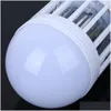 LED ampuller elektrik tuzağı ışık kapalı 15W E27 Sivrisinek Killer BB Anti Bugs Fly Bug Zapper 2835SMD LAMP 110V 220V 220V Gece Damlası Dh8nf