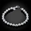 Bracelets porte-bonheur timbre couleur argent mode 8mm boule bracelet à breloques bracelet pour femmes chaîne perles coeur pendentif bijouxCharme Kent22