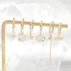 Micro-set Zircone placcato 18 carati in oro tridimensionale Set di tre paia d'oro Gli orecchini dei pendenti gioielli Temperamento europeo Donne Stars Moon Lettere Lettere di alta qualità Orecchini di lusso di alta qualità