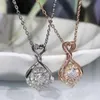 Collane con ciondolo Semplice catena bianca rotonda con clavicola Pendenti in argento Donna Zircone naturale Festa di fidanzamento carino Gioielli di moda 1 PZ Pendente