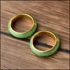 Группа кольца ювелирные украшения искусственное зеленое нефритовое кольцо китайское джадитское амет модный шарм из нержавеющей руки