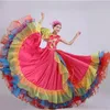 Stage Wear Femmes Espagne Robe Flamenco Jupes Costumes De Danse Espagnol Gypsy Jupe Bigdance Fleur Chorus Performance Pour WomanStage