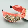 Modisches Stirnband für Erwachsene, glänzendes Strass-Blumen-Haarband, luxuriöses Turban-Haar-Accessoire