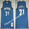 SS Basketball Alonzo Mourning Jersey 33 Larry Johnson 2 Tyrone Muggsy Bogues 1 Kevin Garnett Blue Green Black Team 21 Rectback V Jerseys