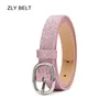 Belts 2022 Fashion Belt Women PU Leather Material Fluorescence Alloy Metal Silver Pin Buckle Luxury Formal Casual Style BeltBelts Forb22