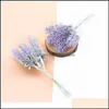 Decoratieve bloemen kransen feestelijke feestbenodigdheden huizen tuin 6 stks kunstmatige planten nep lavendel diy vazen ​​bruiloft decor plakboeking gi