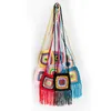 Bohemian Tassel Crossbody Väskor för kvinnor virkade axel stickade små telefonpurser Granny Square Tote Messenger Bag 2022 220705