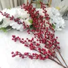 Decorazione per feste 5 pezzi bacche artificiali bacche rosse finte fiore di Natale albero decorativo per feste in casa