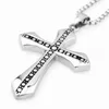 Pendant Necklaces Fitness Stainless Steel Silver Color Jesus Cross Fashion Men's Boy's Jewelry Necklace Free Box Link ChainPendant