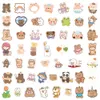 50pcs ins cute bear art cartoon waterproof PVC sticker pack for refrigerator car luggage laptop laptop cup mobile phone desk bicycle skateboard case.