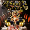 Dekoracja imprezy 60. Dekoracje urodzinowe okrzyki na 60 lat czarno -złoty 60. przyjęcie urodzinowe z 60. wiszącymi wirami