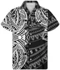 Polynesian Luxus Tribal Traditionelle Floral Rot Druck Hemd Männer Sommer Stil Polynesian Casual Mode Kurzarm V-ausschnitt Shir L220704