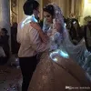 Michael Cinco 3D Floral Garden Ball Vestio de noiva Vestidos de noiva Detalhes deslumbrantes Igreja de trem real Dubai Vestidos de noiva árabes