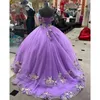 Robes de Quinceanera violet clair, robe de bal, douce, 16 ans, avec des appliques bouffantes, perles, robe de bal, nouvelle collection, 2022
