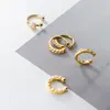 Clip-on Screw Back Real 925 Sterling Silver No perforado Ear Cuff Wrap Pendientes Zircon Hollow Wave Pattern Cartílago Pendiente Clip para mujeres