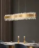 Moderne Kronleuchter-Beleuchtung für Esszimmer, S-förmiges Design, LED-Pendelleuchte, Kücheninsel, rechteckige Leuchten, Gold-Chrom