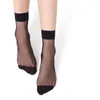 Verão invisível pura meias tornozelo para mulheres kawaii 15d preto nylon meia feminino moda cor sólida mulher transparente mulher meias Alta trecho atacado um tamanho