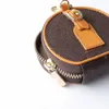 Fashion Keychains Patterned Old Flower Leather Grid Car KeyRing Bag Small Purse Headset Package Keychains Women Men Keychain No Box