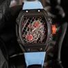 Män tittar på Richrmill vs Factory Carbon Fiber Top Quality Wristwatch Richrd Wristwatch Designer Leisure RM27-04 Carbon Tape Fashion