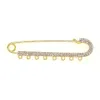 10 cm goud /verzilverde legering islamitische islamitische moslim strass veiligheidspennen broches kristal hijab slang babyspelden met 8 lussen voor doe -het -zelf sieraden maken