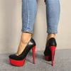 Модная платформа 16см экстремальные высокие каблуки Женщины Roun Toe Patent Leather Women Womers Lady Party Wedding Shoes