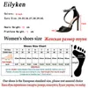 Eilyken Summer Fashion High Heel 11cm Women Sandals Crystal Heel Ladies Shipper Design Design Party Open-Toed Sandals 220505