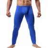 Men's Sleepwear Mens Sleep Bottoms Sexy Erotic Big Pouch Pants Ice Silk Ultra-thin See Through Trousers Gay Legging Lounge SleepwearMen's