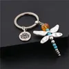 Keychains Dragonfly Lotus Charms Lovely Charm de cristal fofo de pingente de bolsa de bolsa de bolsa de bolsa de chave de chave de festa para festa para festas para amigasykeychain
