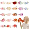 Hår tillbehör mode konstgjorda blommaklipp för flickor bröllopsfest barretter handgjorda barn hårnål koreanska tillbehör