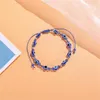 Rainbow Crystal Beads Blue Evil Eye Bracelet for Couple Men Women Adjust Rope Luck LGBT Friends Hand Braid Jewelry Gifts GC1069