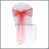 SASHES Chair ers Home Textiles Garden LL 25pcs urganza sash bow for Wedding Party Er Baby Baby Shower X Dhqdh