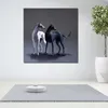 RELIABLI deux Lurchers toile peinture affiche imprime noir et blanc chiens Art mural pour salon peinture décorative sans cadre