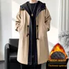 Hommes Trench Coats Beau Printemps Long Style Manteau Haute Qualité Casual Hooded Vestes Vêtements Coupe-Vent Imperméable Hommes