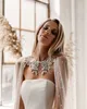 Party jacket women 300cm long crystal pearls bridal wedding jacekt wrap cape for beach wedding shawl