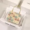 Evening Bags Personalized Fashion Minority Foreign Flower Bag 2022 Spring Women's Shoulder Messenger Chain Pearl Square