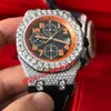 Zegarki designerskie Srebrna wersja Moissanite Diamond Watch Pass Test Automatyczny ruch Automatyczna jakość Mężczyźni Luksusowe pełne mrożone zegarki szafirowe z