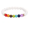 7 Chakras Reiki Healing Stone Beaded Bracelet Strands Yoga Balance Energy Natural Volcanic Stones Bracelets DIY Handmade Jewelry