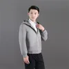 Vestes pour hommes Manteaux pour hommes classiques Rétro à capuche Vent Pluie Chaud Deerskin Polaire Épaissir Vêtements courts Printemps Automne Noir Gris MarronHommes