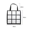 Blank Sublimation Grid Tote Bag White DIY Transferência de calor Sudoku Sacos de compras duplas laterais Gridview Reutilable Storagebags Bolsa BBB15491