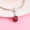 Autentico argento sterling 925 perline in vetro di Murano rosso mela ciondola charms adatto europeo stile pandora gioielli bracciali collana regalo fai da te per le donne 799534C01