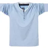 SHAN BAO 2021 autumn brand fashion V-neck button T-shirt classic plus size young men's cotton stretch loose long-sleeved T-shirt T220808